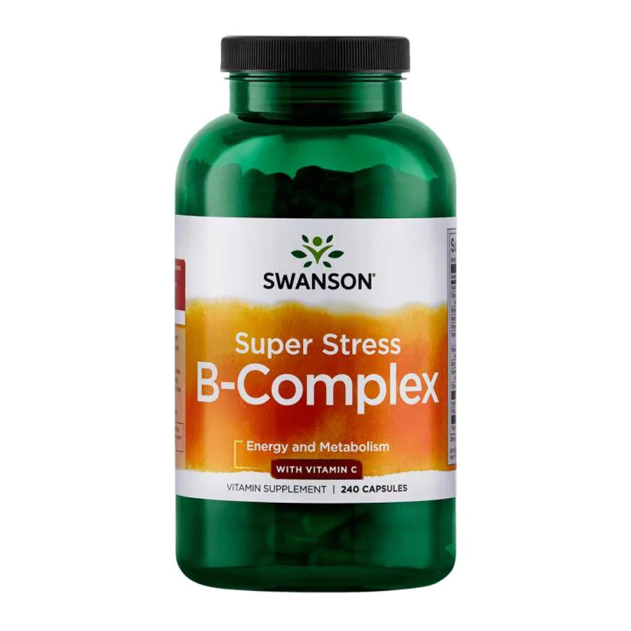 Вітамін B комплекс з вітаміном C Swanson Super Stress B-Complex with Vitamin C, 240 капсул, фото 1
