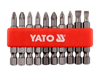 Набір біт до викрутки / шуруповерта 50 мм 1/4" PH-PZ (10 шт) Yatо YT-0483, фото 1