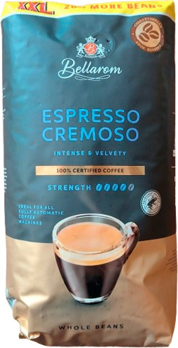 Оригінал! Кава в зернах Bellarom Espresso Cremoso XXL 1200 г, 100% сертифікована кава з Німеччини