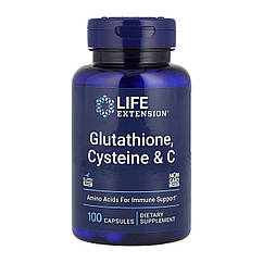 Глутатіон, цистеїн та вітамін С Life Extension Glutathione Cysteine & C 100 капсул