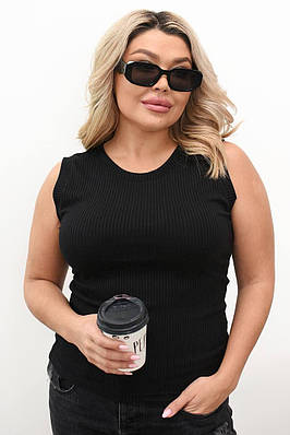 Однотонна жіноча майка на літо батал