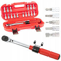 Динамометричний ключ Mar-Pol 1/4" 2-24 Нм 245 мм із сертифікатом калібрування + набір біт (M53578)