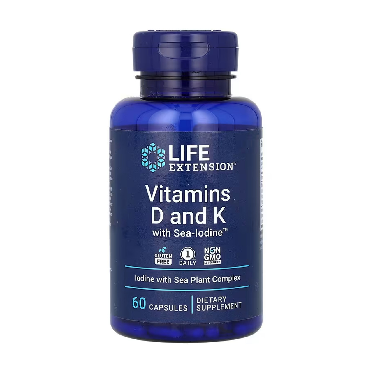 Вітамін D і K з морським йодом Life Extension Vitamins D and K with Sea-Iodine 60 капсул, фото 1