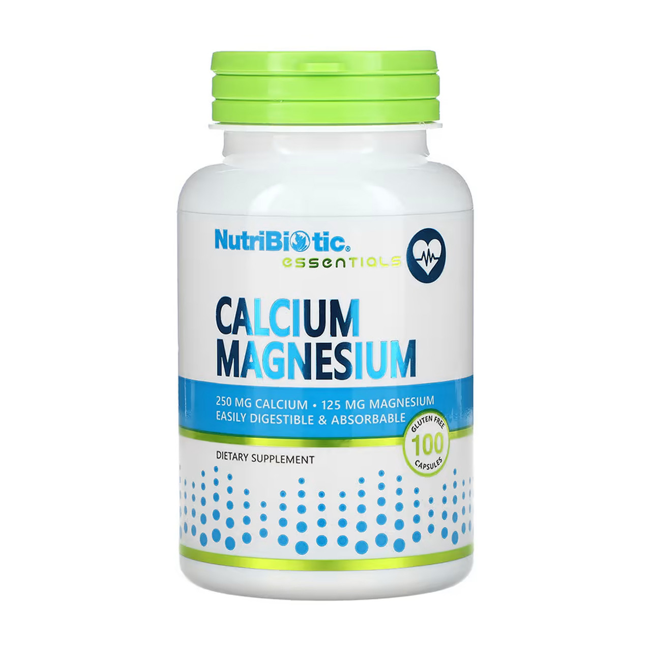 Кальцій і магній NutriBiotic Essentials Calcium Magnesium 100 капсул без глютену, фото 1