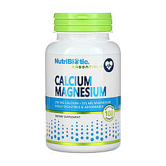Кальцій і магній NutriBiotic Essentials Calcium Magnesium 100 капсул без глютену