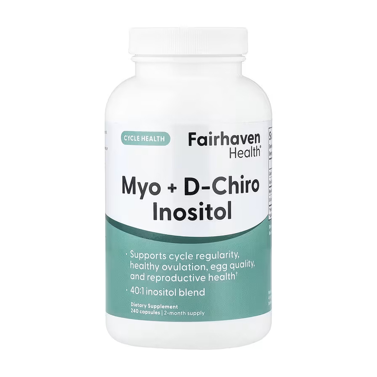 Міо-інозитол та D-хиро інозитол Fairhaven Health Myo + D-Chiro Inositol 240 капсул, фото 1