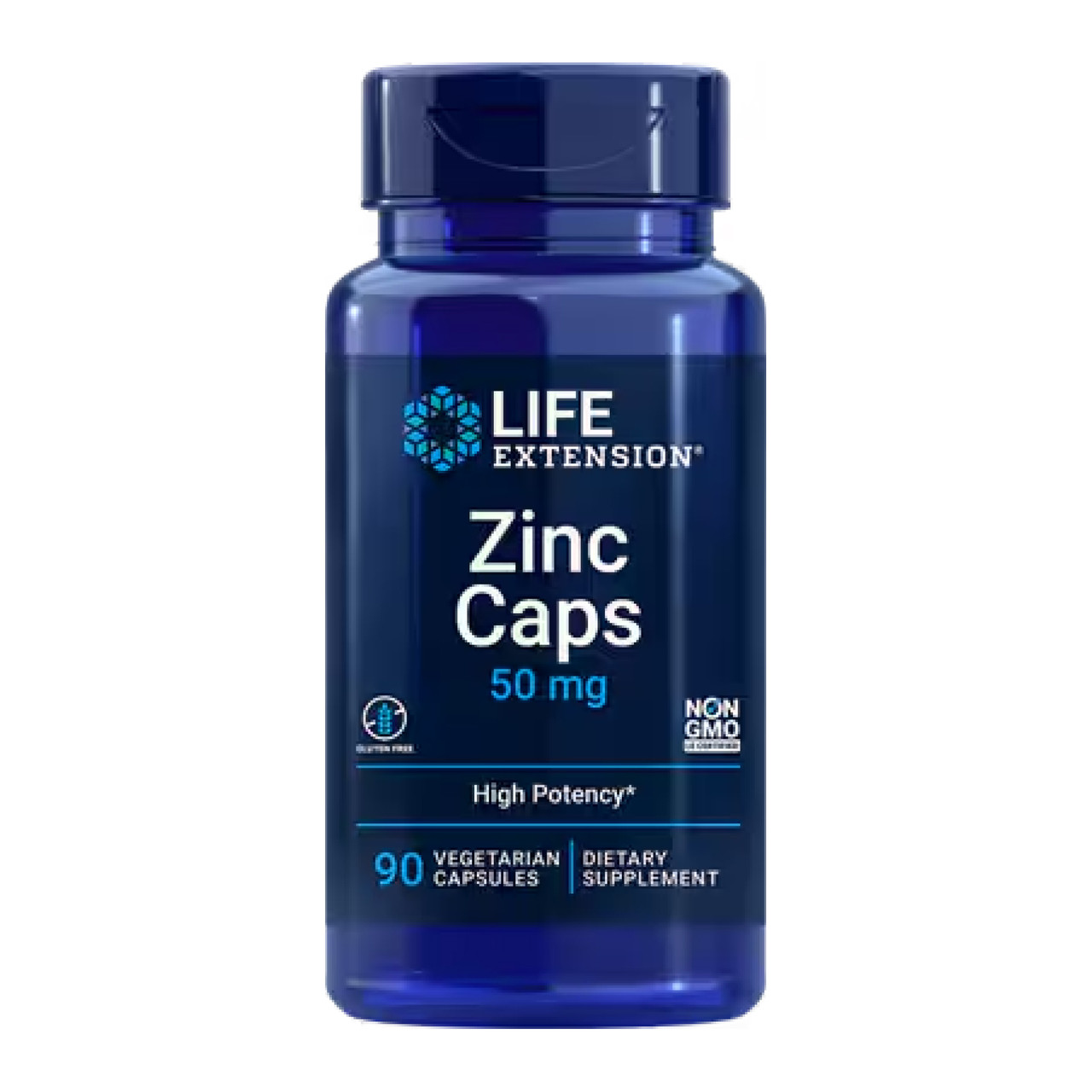 Цинк високої ефективності Life Extension Zinc Caps 50 мг 90 вегетаріанських капсул, фото 1