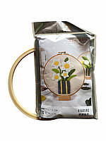 Набір для вишивання з п яльцями білі квіти у вазі