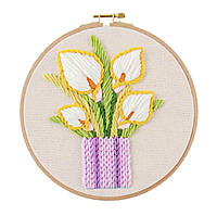 Набір для вишивання з п яльцями білі кали у вазі