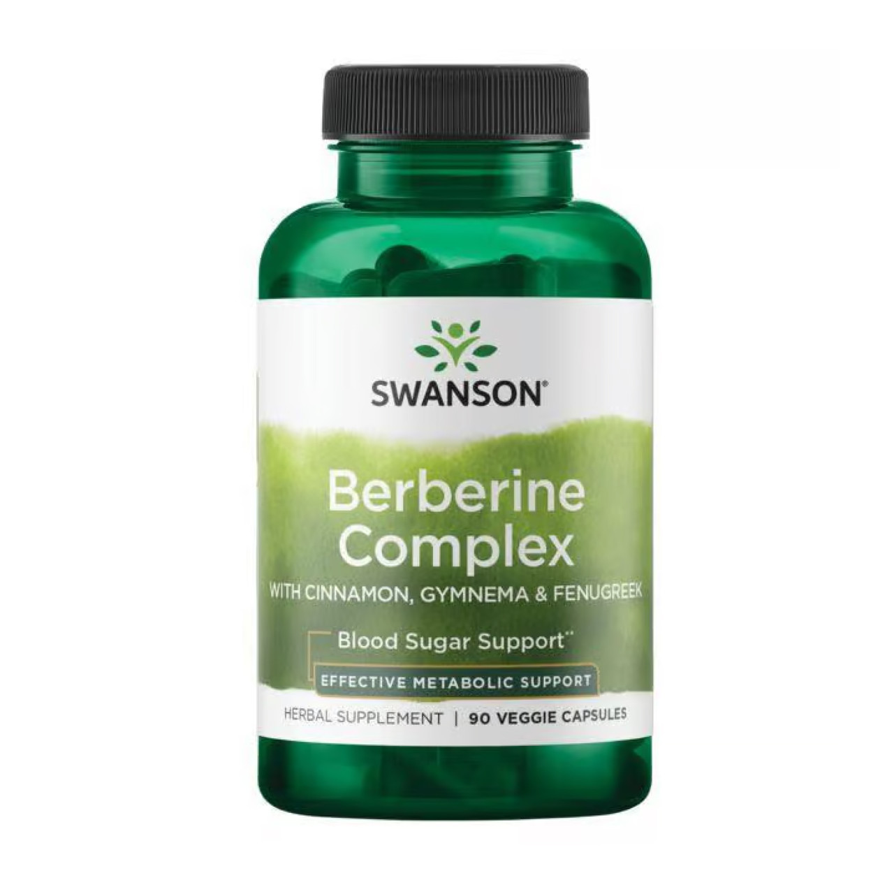 Берберин комплекс Swanson Berberine Complex with Cinnamon Gymnema&Fenugreek, 90 рослинних капсул, фото 1