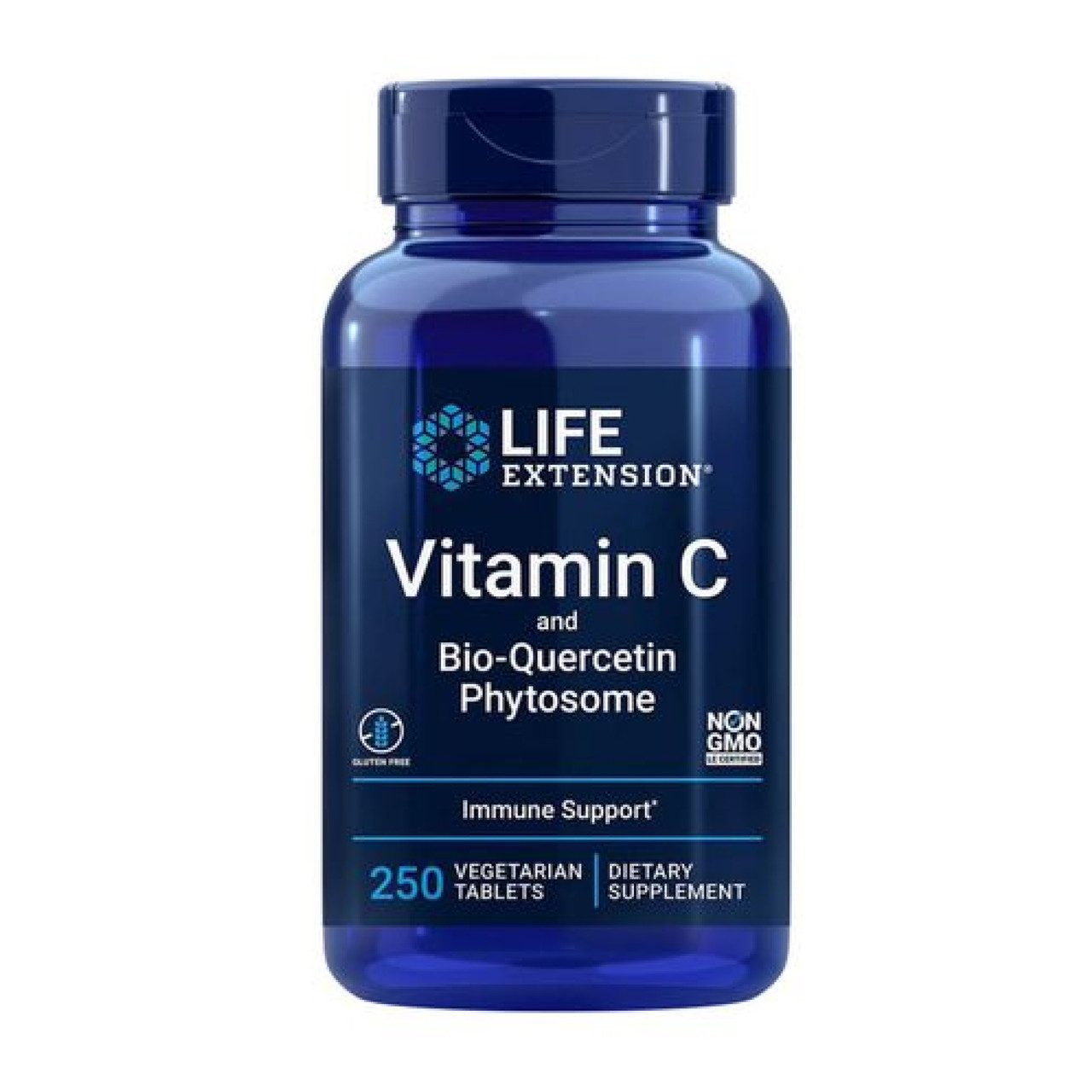 Вітамін С + біо-кверцетин Life Extension Vitamin C and Bio-Quercetin Phytosome 250 вегетаріанських таблеток, фото 1