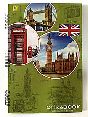 Зошит А-4 80арк. тв.обкл., спіраль Коленкор, фото 2