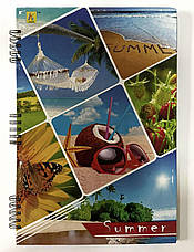 Зошит А-4 80арк. тв.обкл., спіраль Коленкор, фото 3