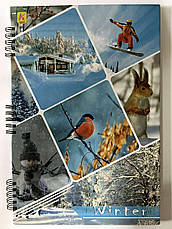 Зошит А-4 80арк. тв.обкл., спіраль Коленкор, фото 5