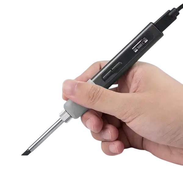 Usb паяльник GVDA GD300 65вт з дисплеєм USB C живлення від повербанка  регульований 80-420° С з, фото 1