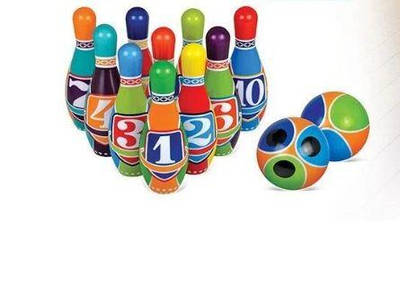 Дитячий домашній боулінг з м’якими безпечними кеглями кулями в коробці Ігровий набір фомовий 10 кеглів + 2 кулі