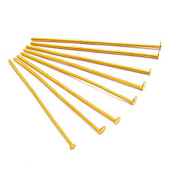 Піни гвоздики з плоским капелюшком 30х0,7 мм Золотистий яскравий +-200 шт. 25.5 г