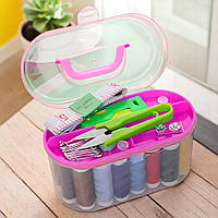 Набір для шиття + зручний органайзер, 10 котушок, 15x9x7см (Дорожній швейний набір)