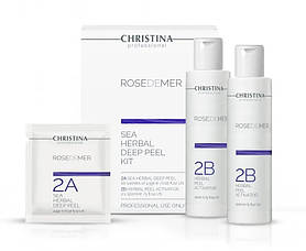 Набір для глибокого пілінгу-порошок + Активатор (шат 2а + 2b) Sea Herbal Deep Peel Kit, 20х4.5 г + 2х150 мл
