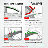 Дефлектори вікон (вітровики) Dodge Journey / Fiat Freemont 2009-2020, 4шт, SOVA-PL, на скотчі, фото 6