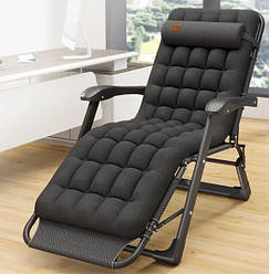 Розкладне садове крісло шезлонг лежак із подушкою і матрацом WCG FCB-S06PP