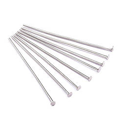 Піни гвоздики з плоским капелюшком 14х0,7 мм Сріблястий +-200 шт.