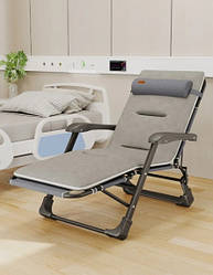 Розкладне садове крісло шезлонг лежак із подушкою і матрацом WCG FCB-S03PC