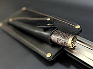 Набір 6-ти шампурів "Морський бриз" з ножем (у шкіряному сагайдаку), фото 3