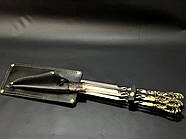 Набір 6-ти шампурів "Морський бриз" з ножем (у шкіряному сагайдаку), фото 4