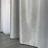 Готовий комплект двосторонніх штор блекаут софт на тасьмі 150х270 (2 шт) в спальню. Колір Світло сірий, фото 6