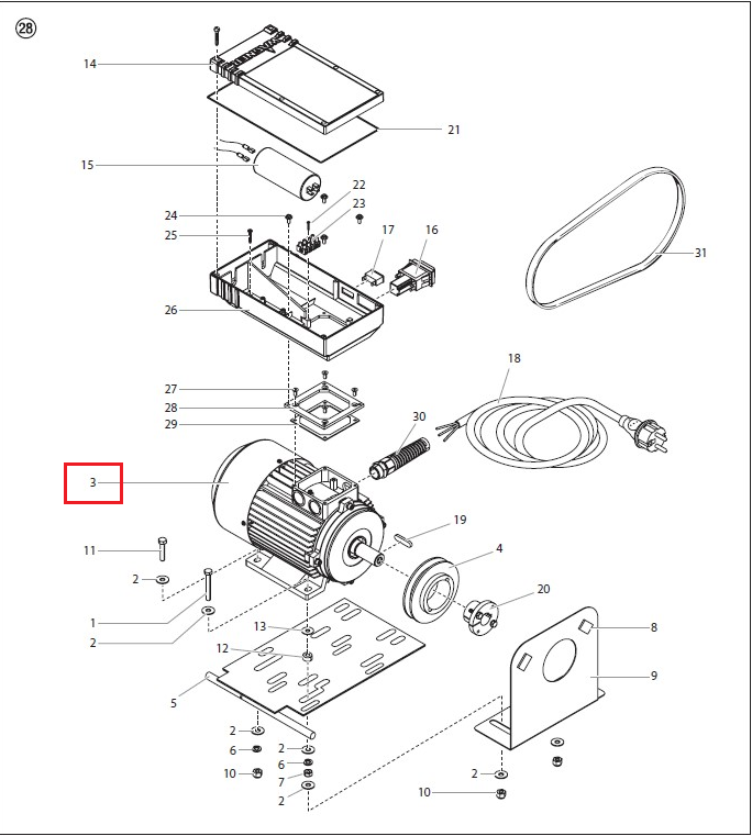 Мотор, постійний струм-мережа, 3лс, 50 Гц, 230 В TM Wagner, фото 1