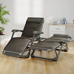 Розкладне садове крісло шезлонг лежак із подушкою і матрацом WCG FCB-S06PC