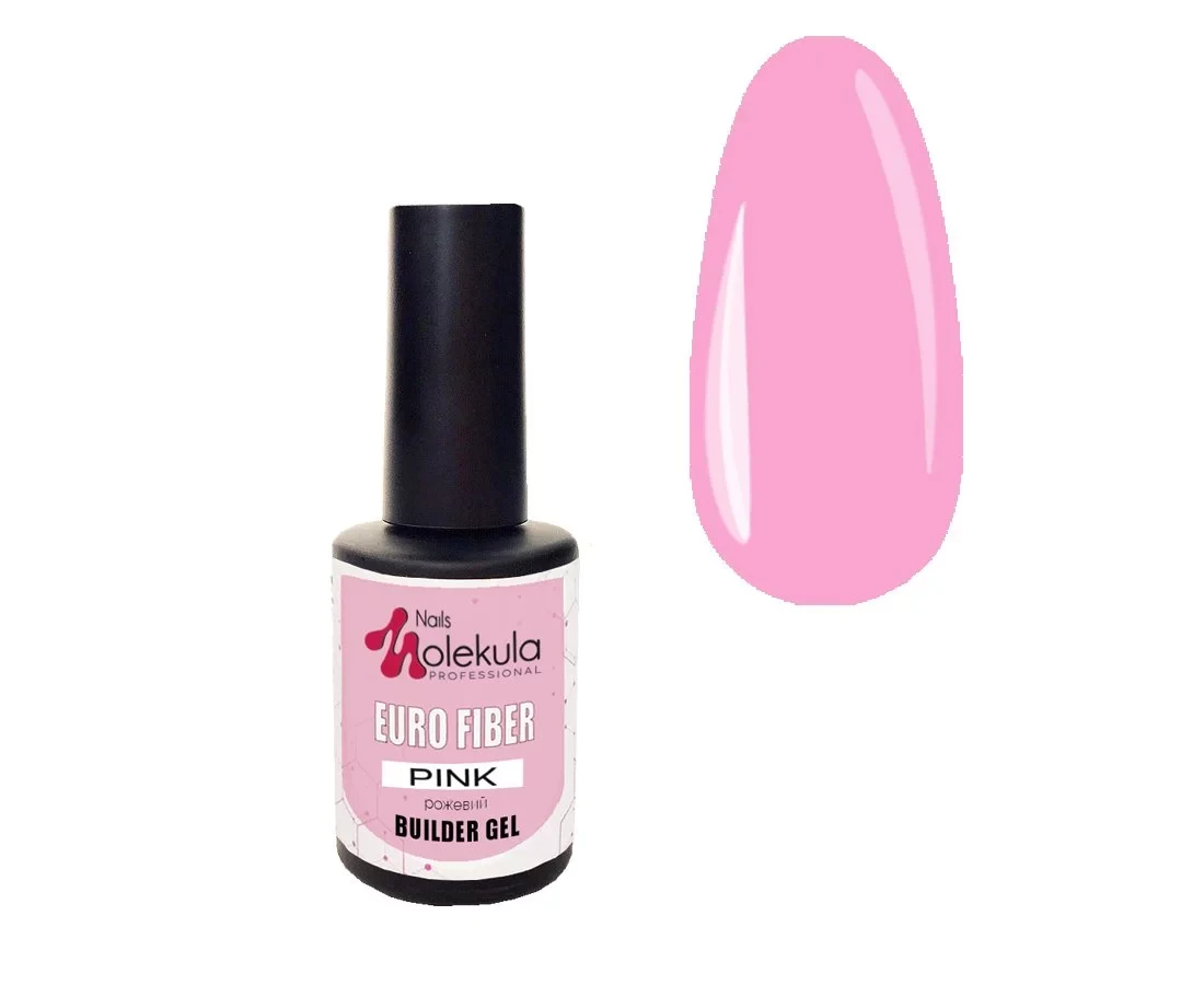 Файбер гель від Molekula Euro Fiber Gel Pink 12 ml, фото 1