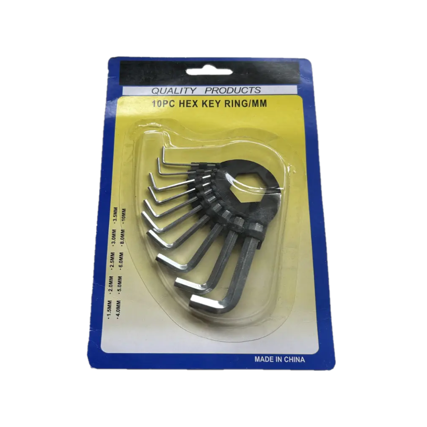 Набір шестигранників 10 предметів, шестигранники 1,5 мм — 10 мм