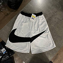Чоловічі спортивні шорти Nike Big Swoosh white шорти Найк Біг Свуш білі пряме лого літо, фото 3