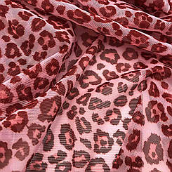 Сітка рожевий лео пружна еластична 150 см.