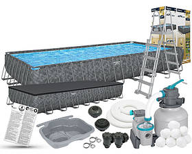 Каркасный бассейн Bestway 561KJ 956×488×132 см (песочный фильтр, тент, лестница, Polysphere, APX365)