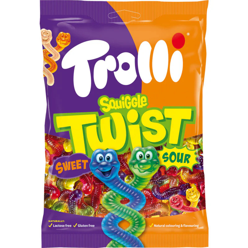 Trolli Twist Цукерки Желейні червячки кислі і солодкі 100g