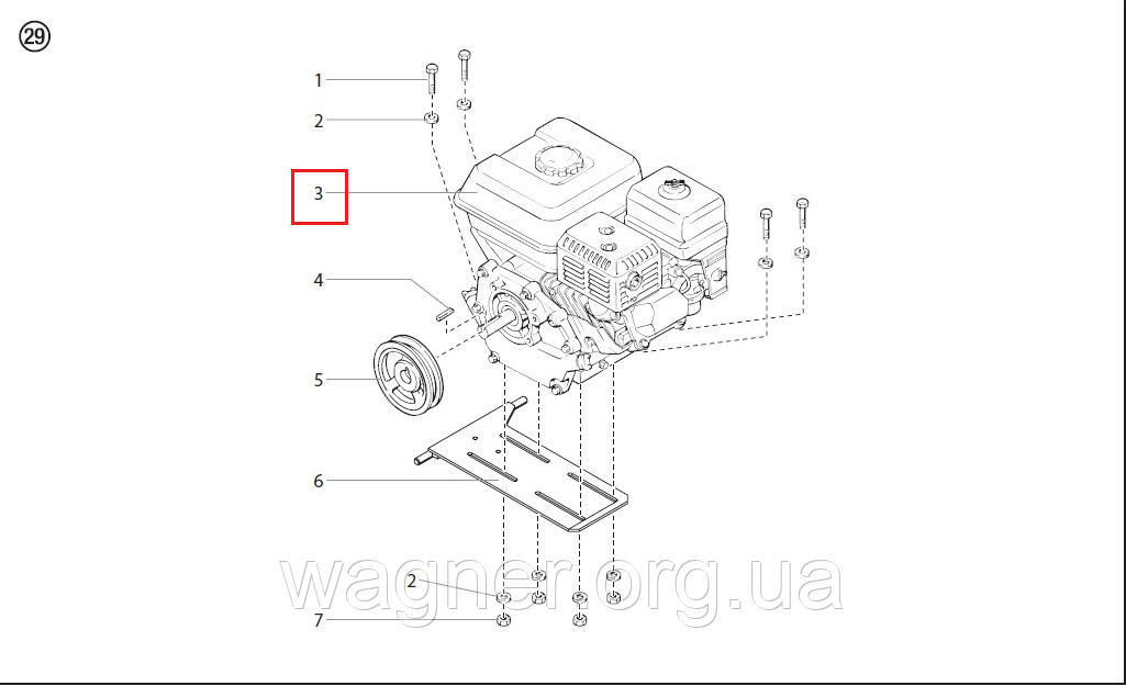 Бензиновий двигун, 8.5 к. с. модель, Honda TM Wagner
