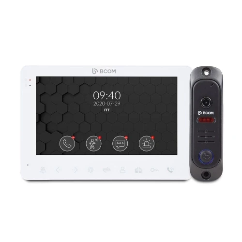 Комплект відеодомофона BCOM BD-780 White Kit: відеодомофон 7" і відеопанель