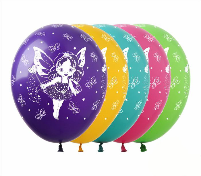 Кульки 12" "Фея", 5 сторін, ЦІНА ЗА УП. 50ШТ, пак. 20*15см, фото 1