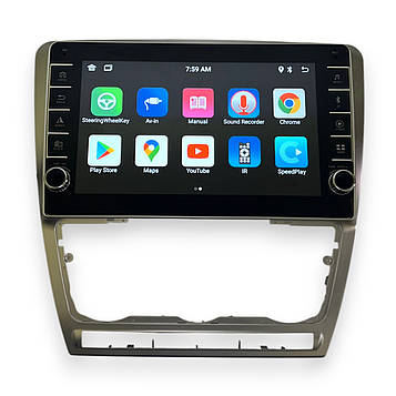 Магнітола для Skoda Octavia A5 2007-2014 Android 4/64 ГБ з кнопками | 4G, 8-ядер, CarPlay, Bluetooth, камера