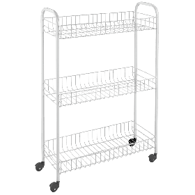 Етажерка 3 рівня 56х23х84 см біла Metaltex Slim 341403 - MegaLavka