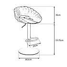Дизайнерський барний стілець лофт FARVIZO зі спинкою, велюровий на золотій ніжці з регуляцією висоти, синій, фото 3