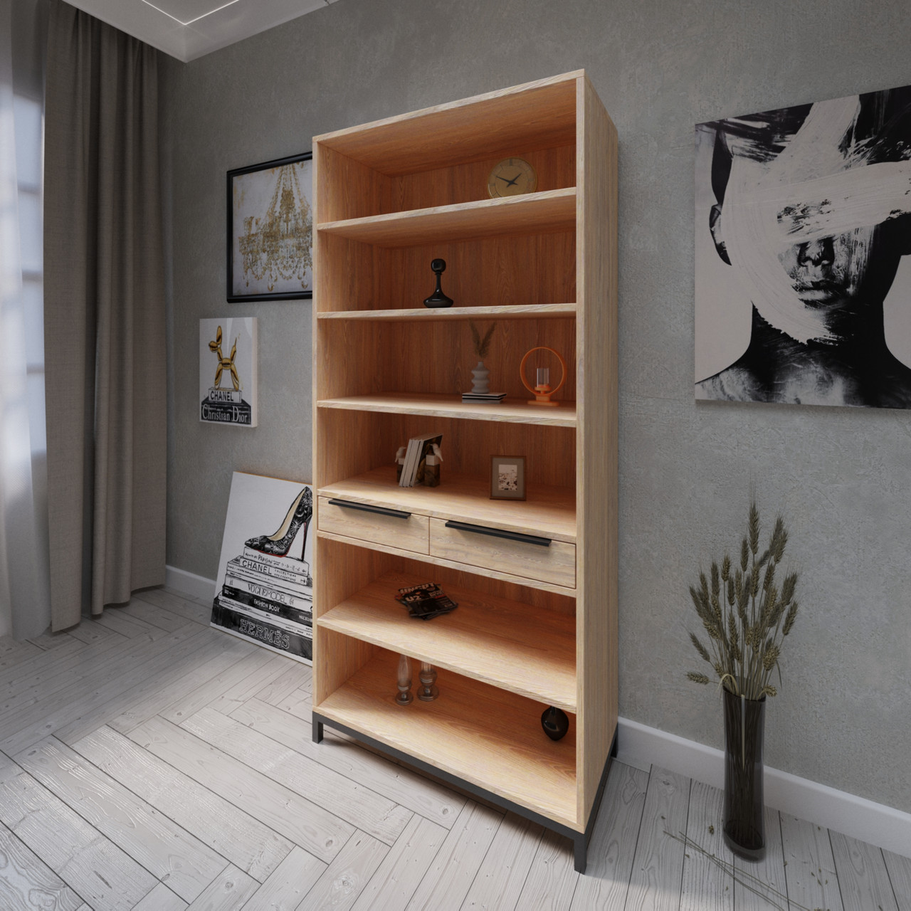 Високий стелаж із ясена "Лофт" у стилі Loft