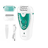 Жіночий електроепілятор для видалення волосся VGR V-722 акумуляторний епілятор 2в1 зі знімними насадками, фото 10