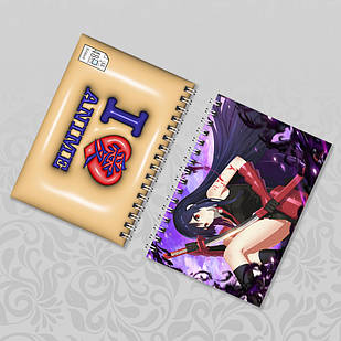 Блокнот Аніме А6 на пружині в клітинку Akame ga Kill! / Убивця Акаме 48 аркушів 008