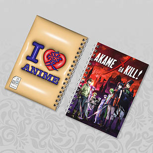 Блокнот Аніме А6 на пружині в клітинку Akame ga Kill! / Убивця Акаме 48 аркушів 011