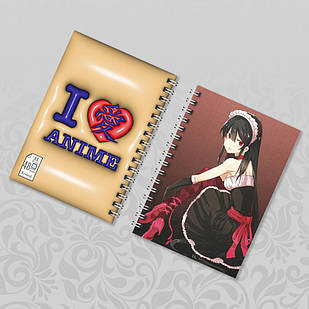 Блокнот Аніме А6 на пружині в клітинку Akame ga Kill! / Убивця Акаме 48 аркушів 015