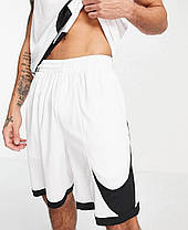 Чоловічі спортивні шорти Nike Big Swoosh white шорти Найк Біг Свуш білі лого збоку літо, фото 2